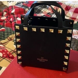 Valentino Rockstud Black Leather Mini Crossbody Bag